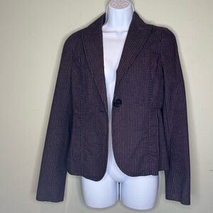 Marc Jacobs navy and pale pink striped blazer, size 4